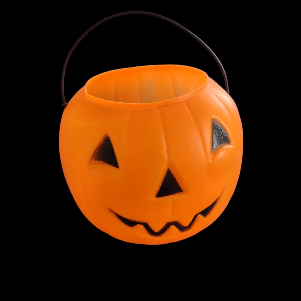 Vintage 80's 90's General foam plastics Jack‎ O Lantern Blow mold Candy pail